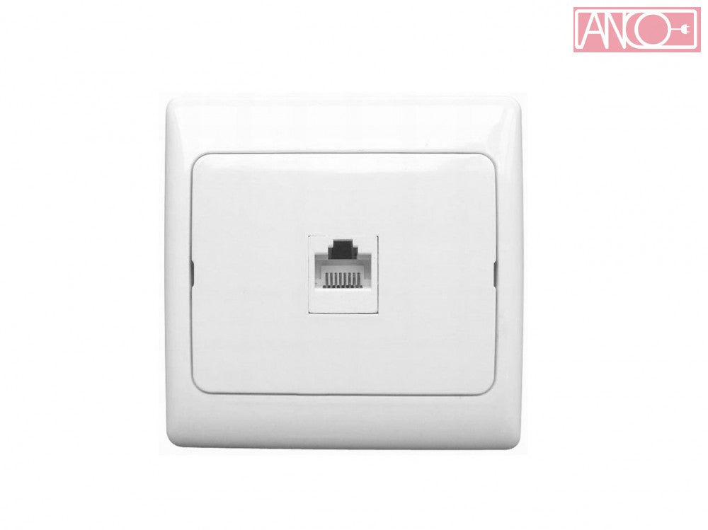 ANCO Olympic telefonaljzat (1x RJ45) kerettel, fehér, IP20