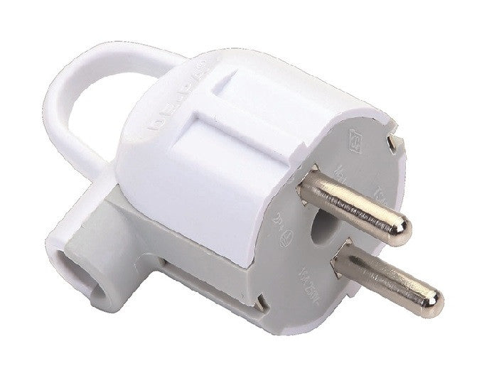 ANCO földelt dugó kihúzóval, oldalsó bevezetéssel, 16 A, 250 V, PVC, fehér