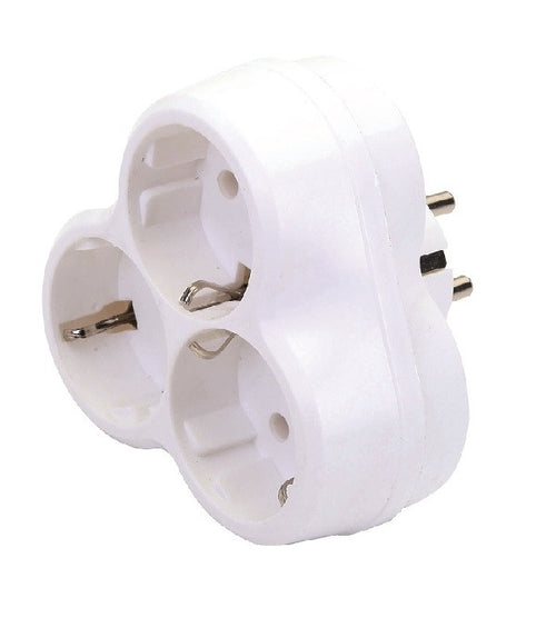 ANCO 3-as földelt hálózati elosztó, 16 A, 3500 W, IP20, fehér