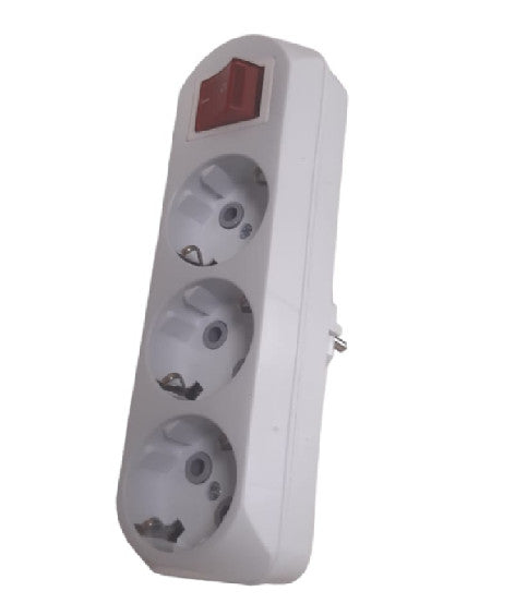 ANCO 3-as földelt hálózati elosztó kapcsolóval, 16 A, 3500 W, IP20, fehér