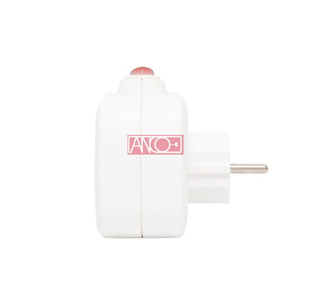 ANCO 3-as elosztó adapter 3 különálló kapcsolóval, 16 A, 3680 W, IP20, fehér