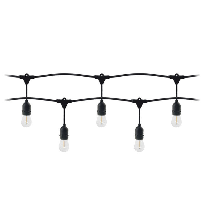 ANCO kültéri E27 fényfüzér, 10 m, 10+1 LED fényforrással, IP44, fekete