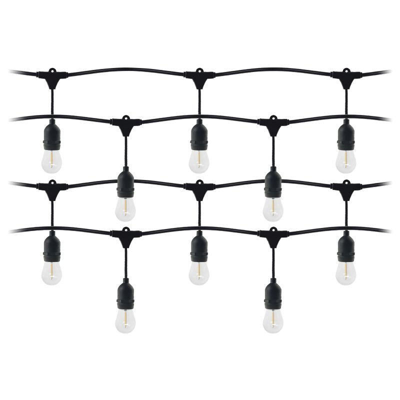 ANCO kültéri E27 fényfüzér, 20 m, 20+1 LED fényforrással, IP44, fekete