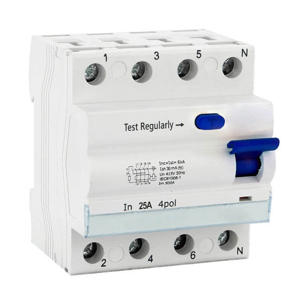 ANCO Fi relé 4P, 25 A, 30 mA, 6 kA
