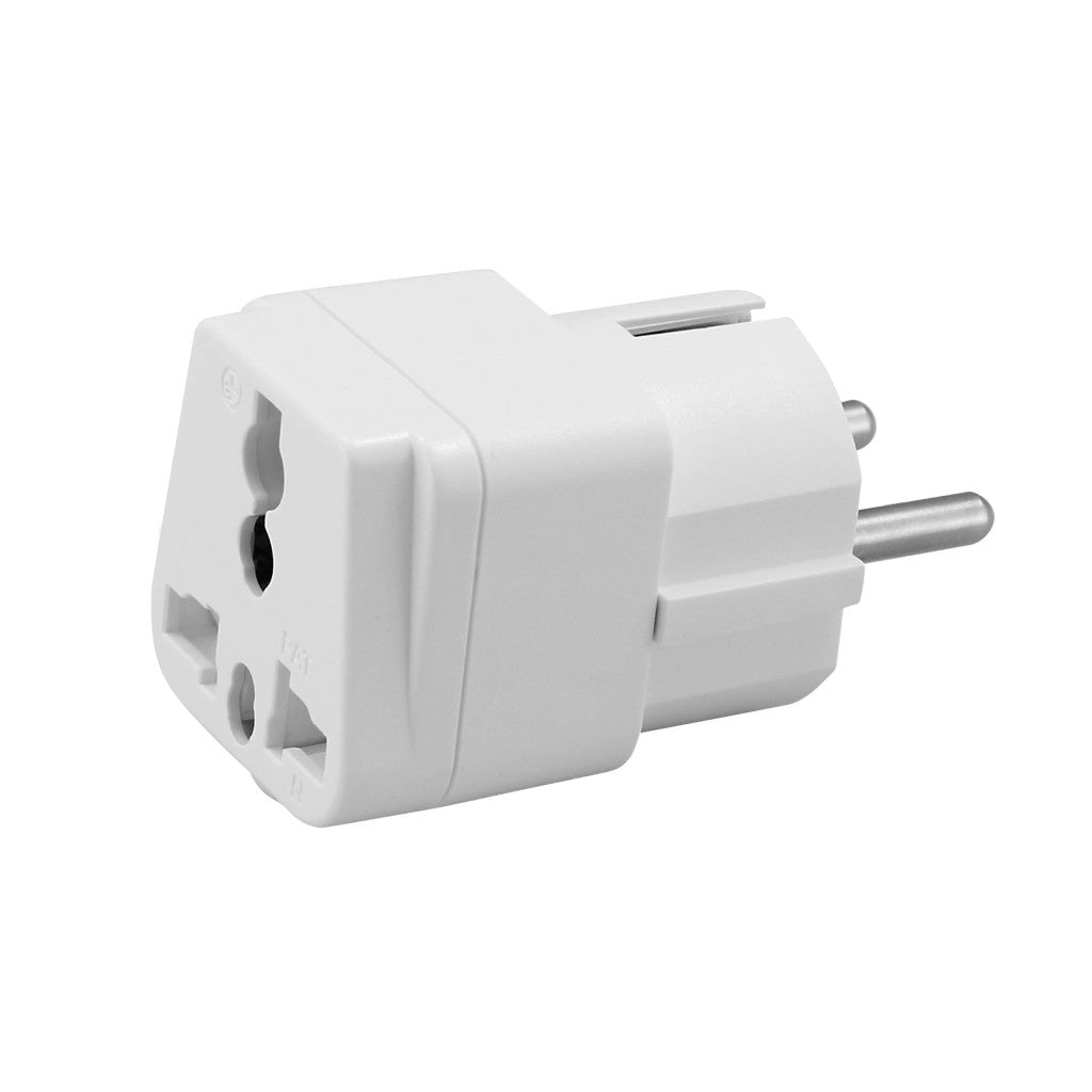 ANCO univerzális utazó adapter World–Schuko, gyermekvédelemmel, 10 A, fehér