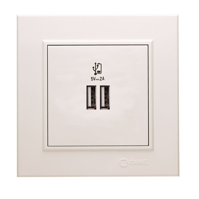 ANCO Karea aljzat 2 USB csatlakozóval, fehér