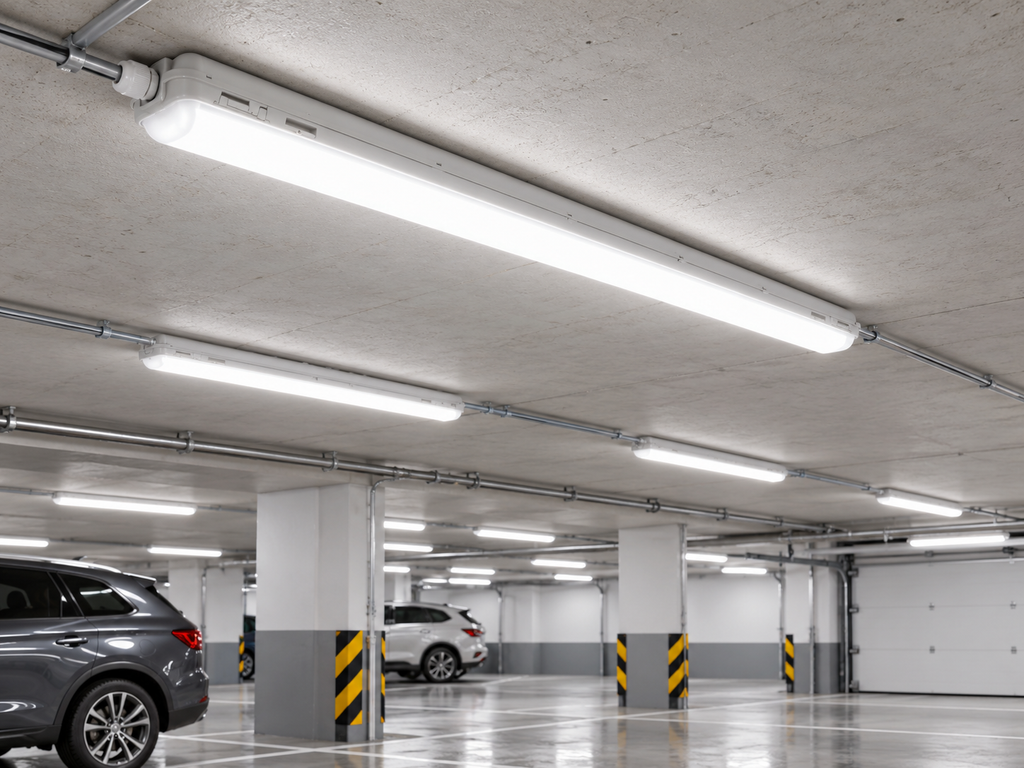 FL7556H2 (EM) LED dust- and moisture-proof luminaire with emergency function – 56 W, 6100 lm, 1500 mm, 4000 K, IP65
