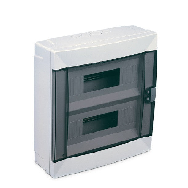 ANCO falon kívüli biztosítéktábla ajtóval, 2 x 12 modul, IP40, halogénmentes, fehér