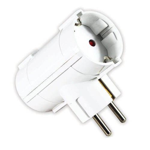 ANCO 2-es földelt T elosztó, függőleges, 16 A, 3500 W, IP20, fehér