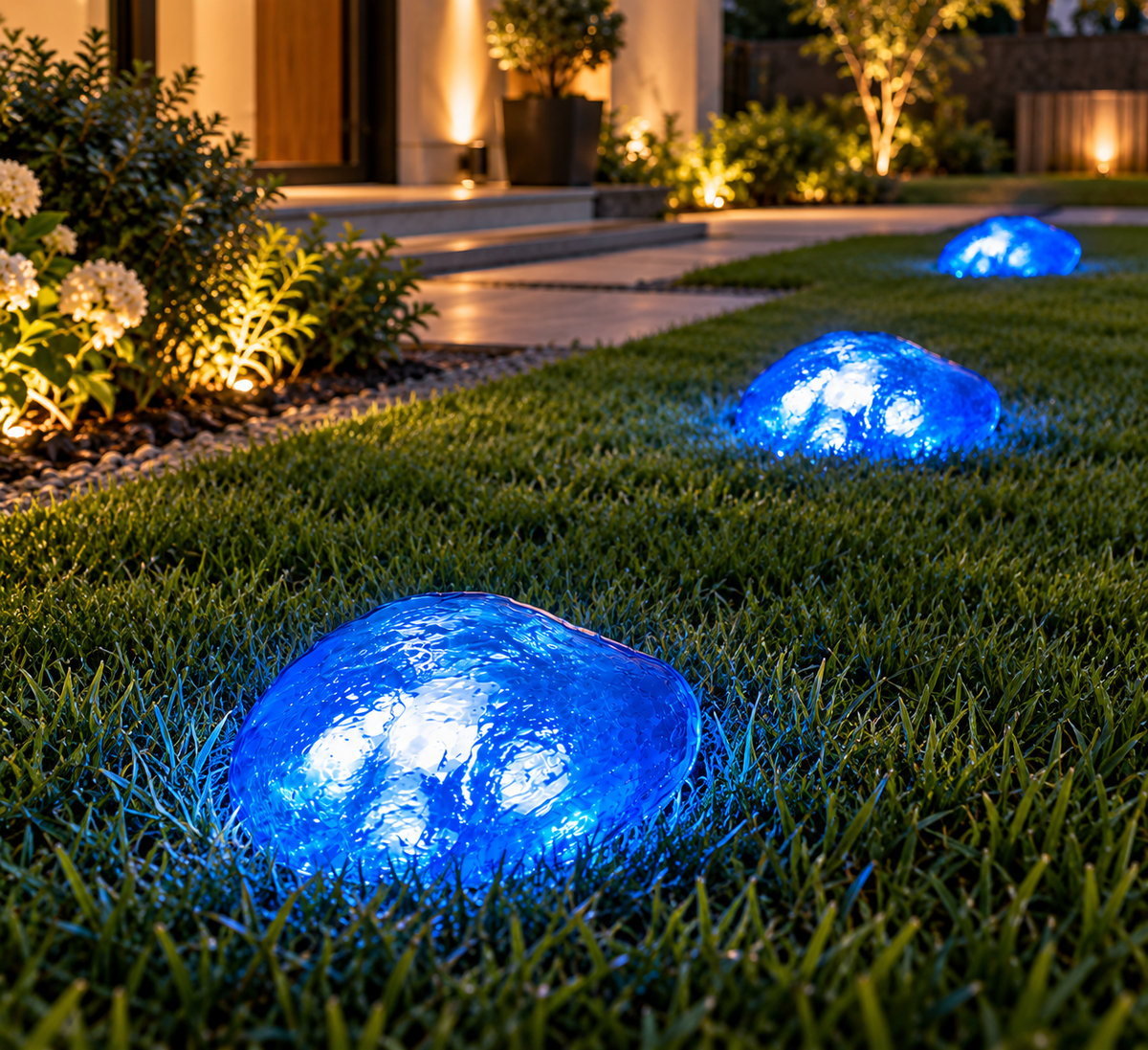 LED Icestone KIT-3 jégkő lámpa – 3×0,8 W LED-G12, kék, kültéri