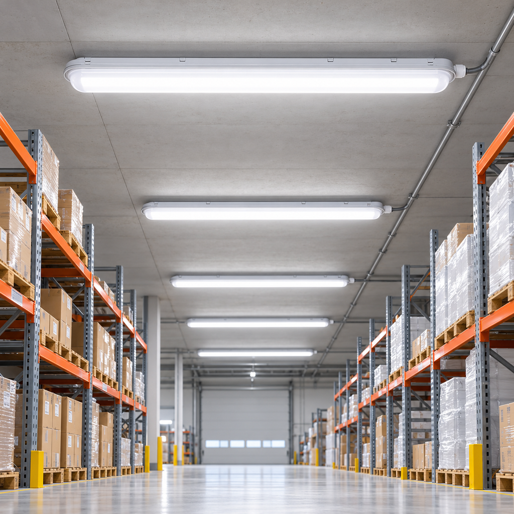 FL7556H2 (EM) LED dust- and moisture-proof luminaire with emergency function – 56 W, 6100 lm, 1500 mm, 4000 K, IP65