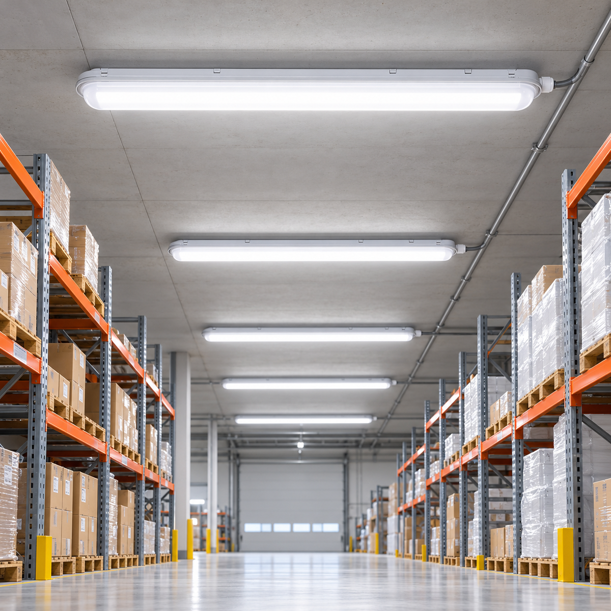FL7556H2 (EM) LED dust- and moisture-proof luminaire with emergency function – 56 W, 6100 lm, 1500 mm, 4000 K, IP65