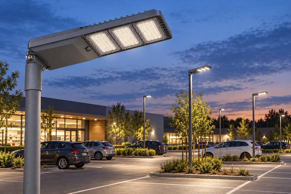 Landlite 12OT840 parkoló megvilágítása oszlopcsúcsra szerelve